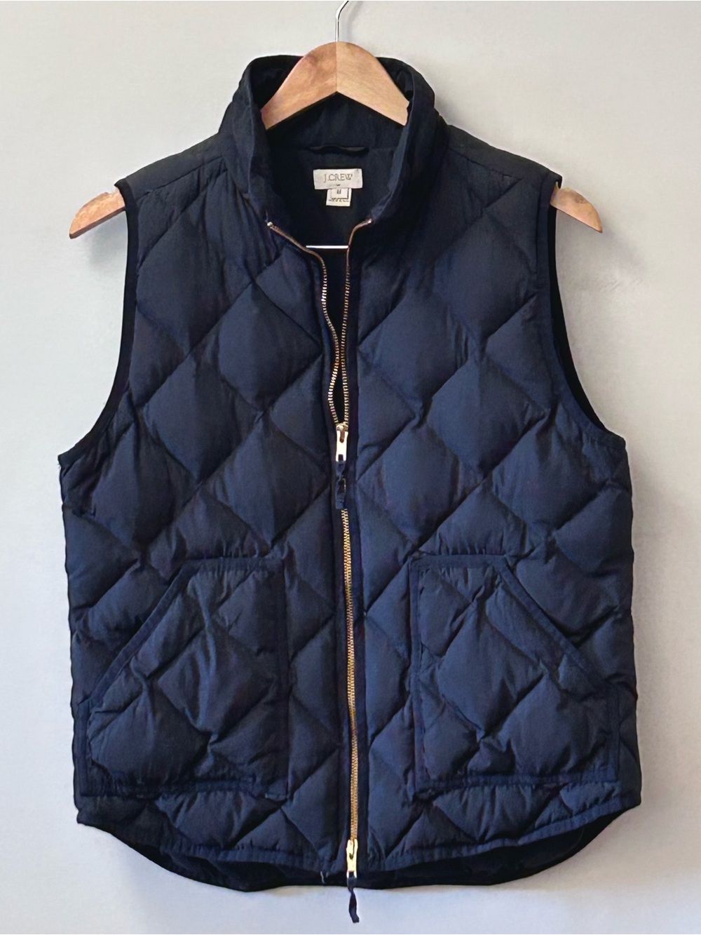J. Crew Factory Down Feather Filled Quilted Puffer Vest Black Outerwear Women M